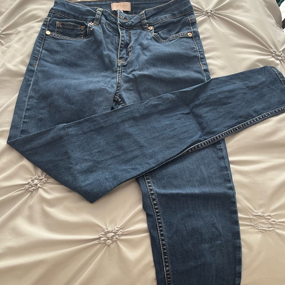 Ted Baker Blue Skinny Jeans with Smooth Texture